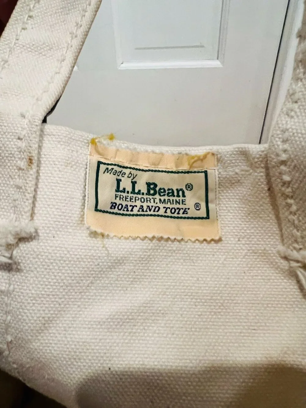 Vintage L.L Bean Boat And Tote Large Heavy Canvas Bag USA Giza Tag